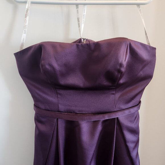 David's Bridal Strapless High-Low Dress w/Pockets - Picture 2 of 9